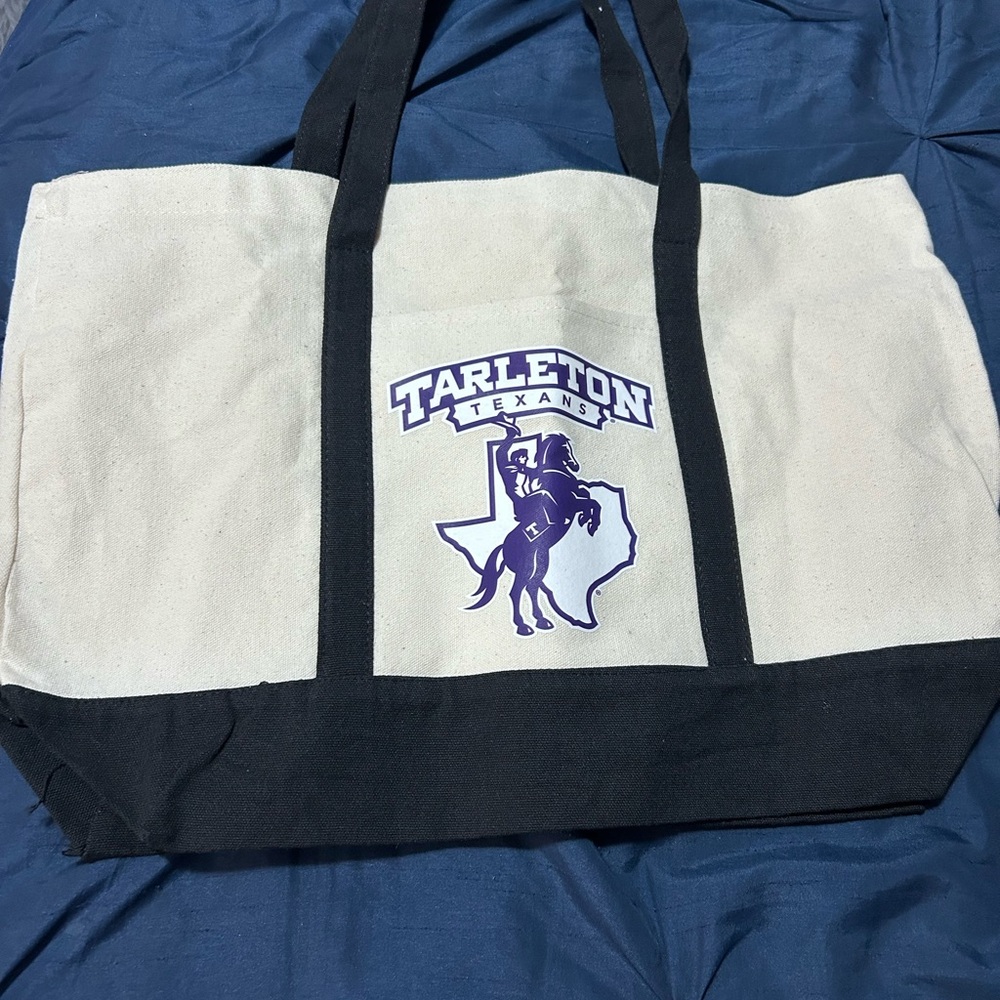 Tarleton Texans Canvas Tote Bag - Black and Cream